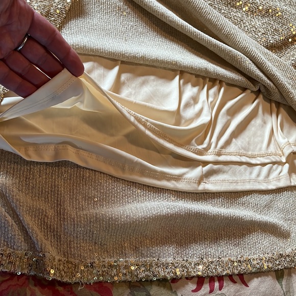 ASHLEY STEWART sz 26/28 Gold Sequin Dress VNeck Short-Sleeve Lined Party $70 NEW - Picture 16 of 16